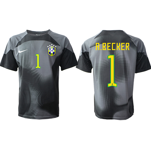 Brazilië Alisson Becker #1 Keeper Voetbalkleding Thuisshirt WK 2022 Korte Mouwen